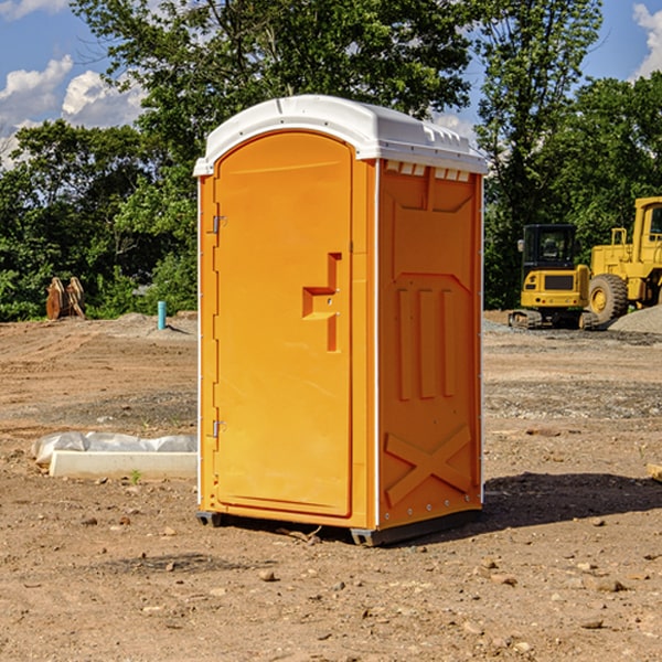 how often are the portable restrooms cleaned and serviced during a rental period in Moroni